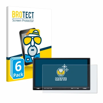 Parte frontale di una confezione del prodotto con il logo del marchio BROTECT. Accanto è raffigurato il dispositivo Sony XAV-A