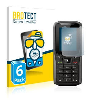 Parte frontale di una confezione del prodotto con il logo del marchio BROTECT. Accanto è raffigurato il dispositivo Crosscall 