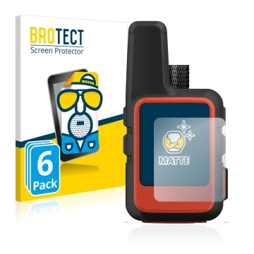 Parte frontale di una confezione del prodotto con il logo del marchio BROTECT. Accanto è raffigurato il dispositivo Garmin inR