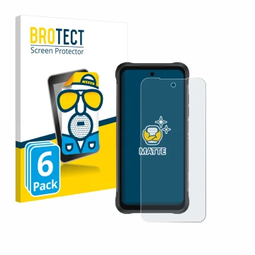 Parte frontale di una confezione del prodotto con il logo del marchio BROTECT. Accanto è raffigurato il dispositivo Umidigi Bi