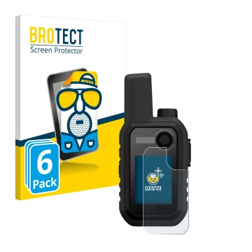 Parte frontale di una confezione del prodotto con il logo del marchio BROTECT. Accanto è raffigurato il dispositivo Garmin Alp