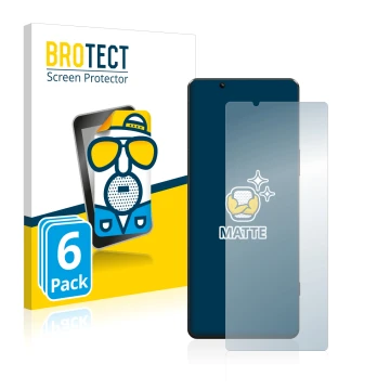 Parte frontale di una confezione del prodotto con il logo del marchio BROTECT. Accanto è raffigurato il dispositivo Sony Xperi