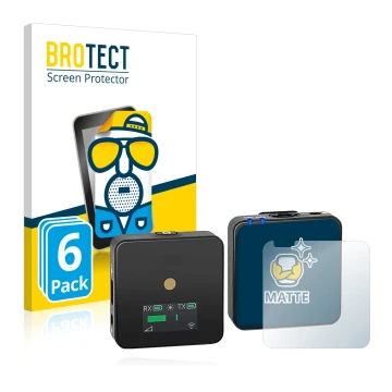 Parte frontale di una confezione del prodotto con il logo del marchio BROTECT. Accanto è raffigurato il dispositivo Rode Wirel