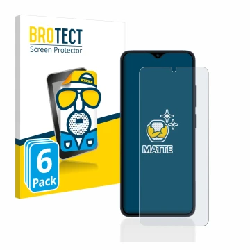 Parte frontale di una confezione del prodotto con il logo del marchio BROTECT. Accanto è raffigurato il dispositivo Xiaomi Red