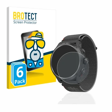 Parte frontale di una confezione del prodotto con il logo del marchio BROTECT. Accanto è raffigurato il dispositivo Coros Apex