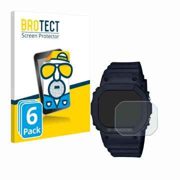 Parte frontale di una confezione del prodotto con il logo del marchio BROTECT. Accanto è raffigurato il dispositivo Casio G-Sh