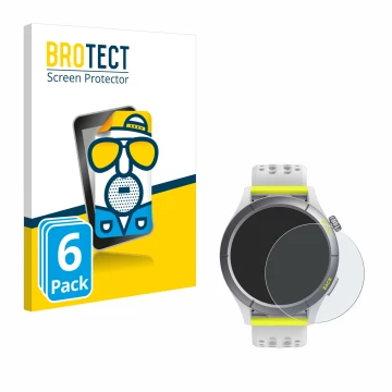 Parte frontale di una confezione del prodotto con il logo del marchio BROTECT. Accanto è raffigurato il dispositivo Huami Amaz