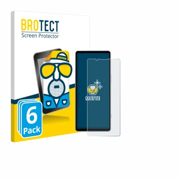 Parte frontale di una confezione del prodotto con il logo del marchio BROTECT. Accanto è raffigurato il dispositivo Sony Xperi