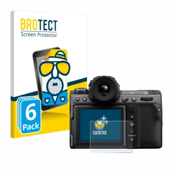 Parte frontale di una confezione del prodotto con il logo del marchio BROTECT. Accanto è raffigurato il dispositivo Fujifilm G