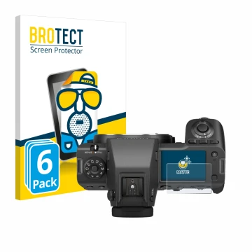Parte frontale di una confezione del prodotto con il logo del marchio BROTECT. Accanto è raffigurato il dispositivo Fujifilm G