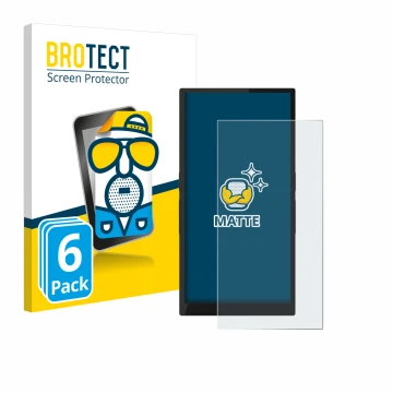 Parte frontale di una confezione del prodotto con il logo del marchio BROTECT. Accanto è raffigurato il dispositivo Hiby R6 Pr