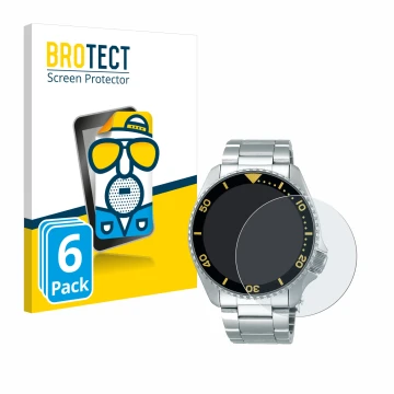 Parte frontale di una confezione del prodotto con il logo del marchio BROTECT. Accanto è raffigurato il dispositivo Seiko 5 Sp