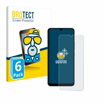 Parte frontale di una confezione del prodotto con il logo del marchio BROTECT. Accanto è raffigurato il dispositivo Xiaomi Red
