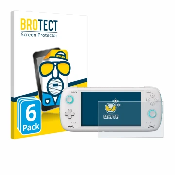 Parte frontale di una confezione del prodotto con il logo del marchio BROTECT. Accanto è raffigurato il dispositivo AYN Odin 2