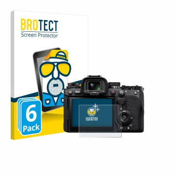 Parte frontale di una confezione del prodotto con il logo del marchio BROTECT. Accanto è raffigurato il dispositivo Sony Alpha