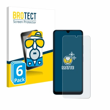 Parte frontale di una confezione del prodotto con il logo del marchio BROTECT. Accanto è raffigurato il dispositivo Xiaomi Red