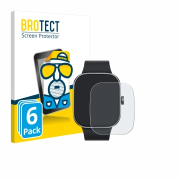 Parte frontale di una confezione del prodotto con il logo del marchio BROTECT. Accanto è raffigurato il dispositivo Xiaomi Red