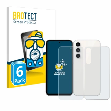 Parte frontale di una confezione del prodotto con il logo del marchio BROTECT. Accanto è raffigurato il dispositivo Samsung Ga