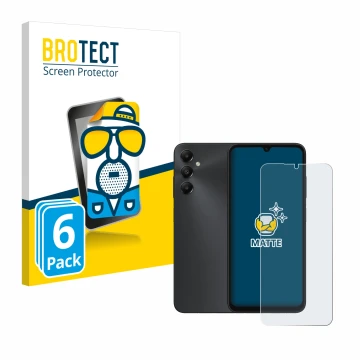 Parte frontale di una confezione del prodotto con il logo del marchio BROTECT. Accanto è raffigurato il dispositivo Samsung Ga