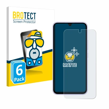 Parte frontale di una confezione del prodotto con il logo del marchio BROTECT. Accanto è raffigurato il dispositivo Samsung Ga
