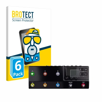 Parte frontale di una confezione del prodotto con il logo del marchio BROTECT. Accanto è raffigurato il dispositivo Line 6 hx 