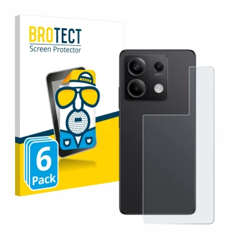 Parte frontale di una confezione del prodotto con il logo del marchio BROTECT. Accanto è raffigurato il dispositivo Xiaomi Red