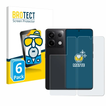 Parte frontale di una confezione del prodotto con il logo del marchio BROTECT. Accanto è raffigurato il dispositivo Xiaomi Red