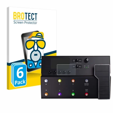 Parte frontale di una confezione del prodotto con il logo del marchio BROTECT. Accanto è raffigurato il dispositivo Line 6 POD