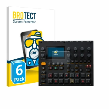 Parte frontale di una confezione del prodotto con il logo del marchio BROTECT. Accanto è raffigurato il dispositivo Elektron D