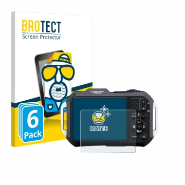 Parte frontale di una confezione del prodotto con il logo del marchio BROTECT. Accanto è raffigurato il dispositivo Ricoh Pent