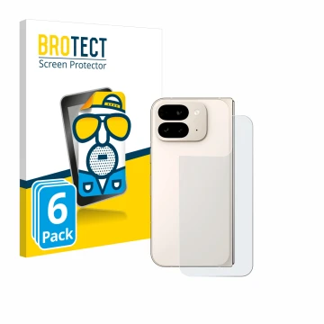 Parte frontale di una confezione del prodotto con il logo del marchio BROTECT. Accanto è raffigurato il dispositivo Google Pix