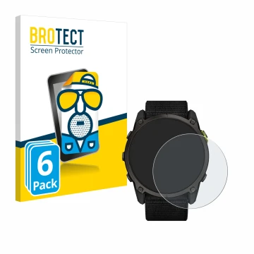 Parte frontale di una confezione del prodotto con il logo del marchio BROTECT. Accanto è raffigurato il dispositivo Garmin End