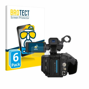 Parte frontale di una confezione del prodotto con il logo del marchio BROTECT. Accanto è raffigurato il dispositivo Sony PXW-Z