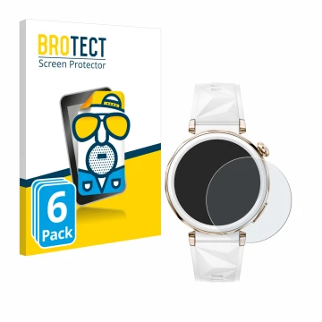 Parte frontale di una confezione del prodotto con il logo del marchio BROTECT. Accanto è raffigurato il dispositivo Huawei Wat
