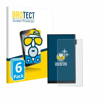 Parte frontale di una confezione del prodotto con il logo del marchio BROTECT. Accanto è raffigurato il dispositivo iBasso DX1