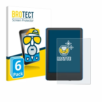 Parte frontale di una confezione del prodotto con il logo del marchio BROTECT. Accanto è raffigurato il dispositivo Amazon Kin