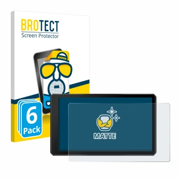 Parte frontale di una confezione del prodotto con il logo del marchio BROTECT. Accanto è raffigurato il dispositivo Garmin Tre