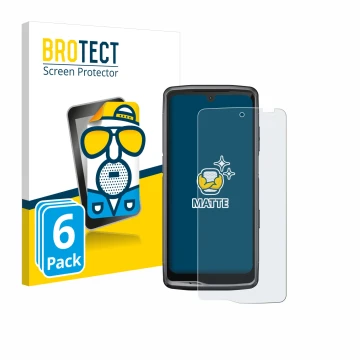 Parte frontale di una confezione del prodotto con il logo del marchio BROTECT. Accanto è raffigurato il dispositivo Crosscall 