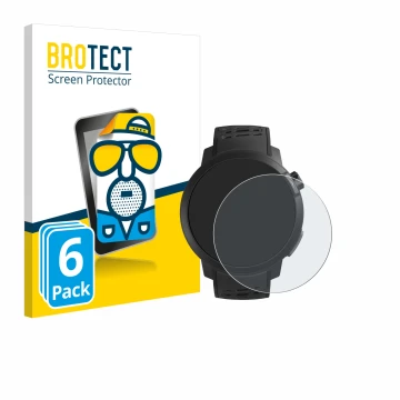 Parte frontale di una confezione del prodotto con il logo del marchio BROTECT. Accanto è raffigurato il dispositivo Coros Pace