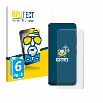 Parte frontale di una confezione del prodotto con il logo del marchio BROTECT. Accanto è raffigurato il dispositivo Nubia Focu