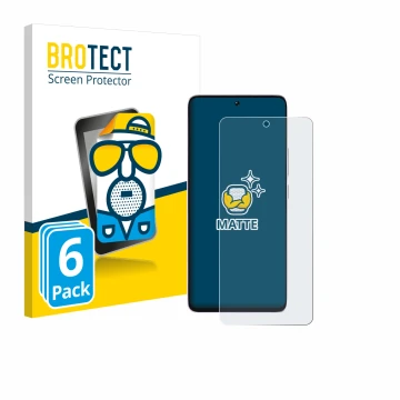 Parte frontale di una confezione del prodotto con il logo del marchio BROTECT. Accanto è raffigurato il dispositivo Xiaomi Poc