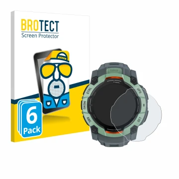 Parte frontale di una confezione del prodotto con il logo del marchio BROTECT. Accanto è raffigurato il dispositivo Garmin Ins