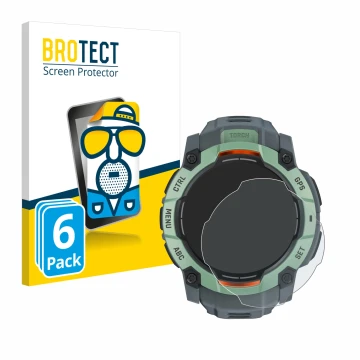Parte frontale di una confezione del prodotto con il logo del marchio BROTECT. Accanto è raffigurato il dispositivo Garmin Ins