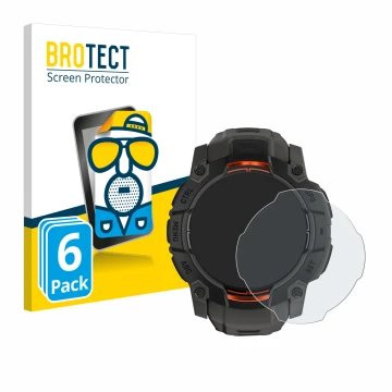 Parte frontale di una confezione del prodotto con il logo del marchio BROTECT. Accanto è raffigurato il dispositivo Garmin Ins