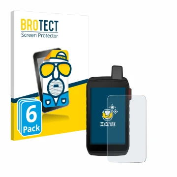 Parte frontale di una confezione del prodotto con il logo del marchio BROTECT. Accanto è raffigurato il dispositivo Garmin Mon