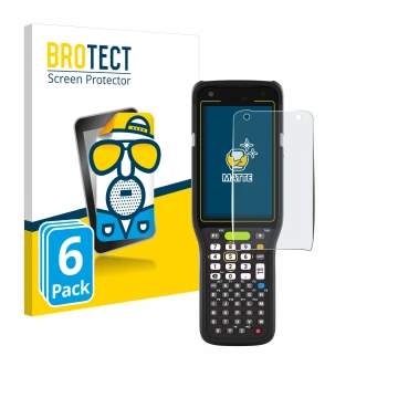 Parte frontale di una confezione del prodotto con il logo del marchio BROTECT. Accanto è raffigurato il dispositivo Zebra MC34