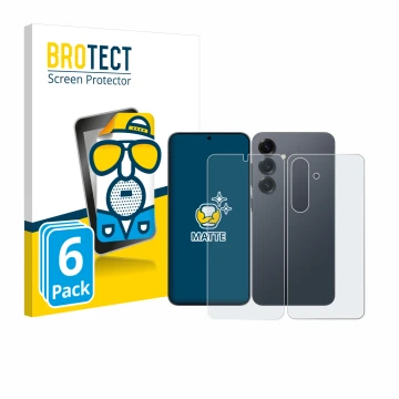Parte frontale di una confezione del prodotto con il logo del marchio BROTECT. Accanto è raffigurato il dispositivo Samsung Ga