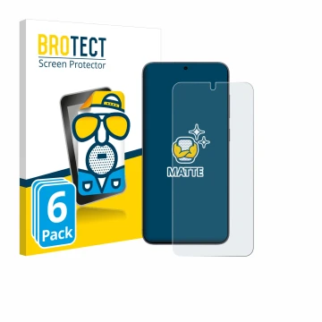 Parte frontale di una confezione del prodotto con il logo del marchio BROTECT. Accanto è raffigurato il dispositivo Samsung Ga
