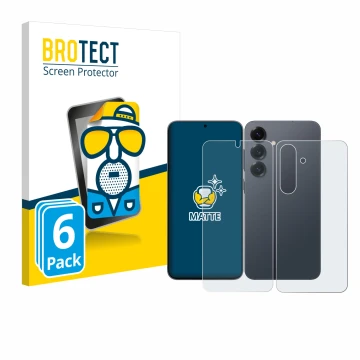 Parte frontale di una confezione del prodotto con il logo del marchio BROTECT. Accanto è raffigurato il dispositivo Samsung Ga