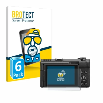 Parte frontale di una confezione del prodotto con il logo del marchio BROTECT. Accanto è raffigurato il dispositivo Canon Powe